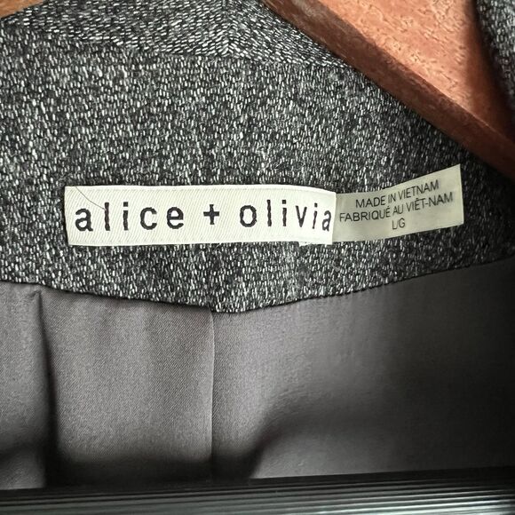 Alice Olivia Long Wool Coat Size L Grey - Picture 3 of 8